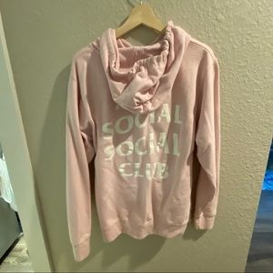 Anti social social club light pink hoodie - S